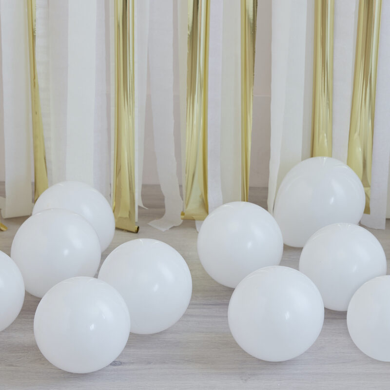 Ballonnenset chroom wit mini (40st)